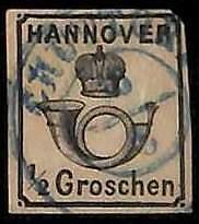 94907 1k  - GERMANY Hannover - STAMP  -  Mi  # 17y - USED postmarked SCHUTTORF