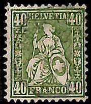 95020bA  - SWITZERLAND - STAMP -   Yvert #  39 -   USED