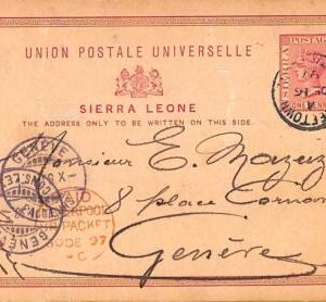 ac6693 - SIERRA LEONE - POSTAL HISTORY - STATIONERY Card to SWITZERLAND 1897