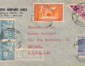 ad6123 - BOLIVIA - POSTAL HISTORY -  COVER to ITALY 1948 Medicine LEPROSY Malta