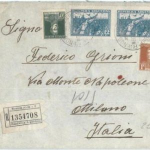 69167 - ARGENTINA  - POSTAL HISTORY - REGISTERED COVER to ITALY 1932