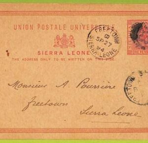 39947 - SIERRA LEONE - Postal History -  B3 Grill cancel on STATIONERY CARD 1894