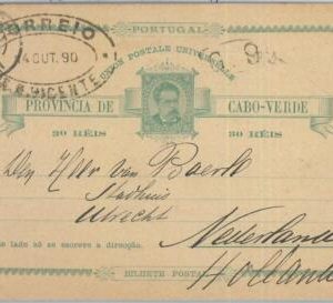 82127 - PORTUGAL Cabo Verde -  POSTAL HISTORY -  STATIONERY CARD to HOLLAND 1890