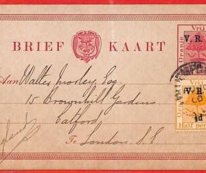 aa2373 - SOUTH AFRICA Transvaal - POSTAL HISTORY -  STATIONERY CARD  to ENGLAND