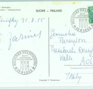 97346 - FINLAND - Postal History - POSTMARK: Parliament Conference 1955 FARINET