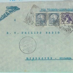 89583 - BRAZIL - POSTAL HISTORY - LUFTHANSA flight - COVER to NETHERLANDS  1917