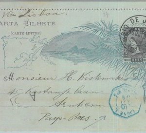 89603 - BRAZIL - Postal History - STATIONERY LETTER CARD - FRENCH PAQUEBOT 1894