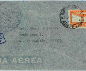94134 - ARGENTINA - POSTAL HISTORY - Single Stamp CENSORED COVER to BRAZIL  1944