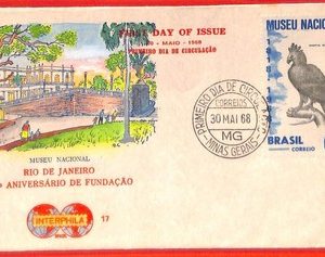 aa3597  - BRAZIL -  Postal History -   FDC COVER 1968 - BIRDS  Harpy eagle