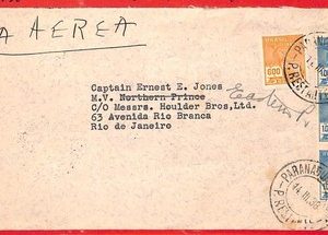 aa3605  - BRAZIL - POSTAL HISTORY -  3,700 Rs on INTERNAL  AIRMAIL COVER  1938