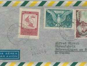 74398 - BRAZIL - POSTAL HISTORY -  AIRMAIL COVER to GERMANY 1952  BIRDS Medicine