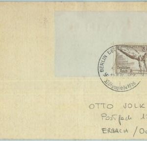 68135 - GERMANY - POSTAL HISTORY - CARD - 1936 Olympic postmark: BERLIN l