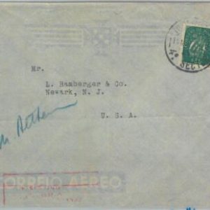 82117  - PORTUGAL - Postal History - SINGLE STAMP on COVER  to the USA 1940'S