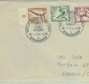 68089 - GERMANY - POSTAL HISTORY - COVER - 1.8.1936 Olympic postmark: BERLIN u