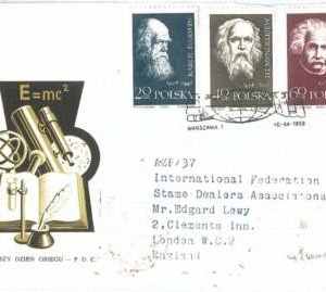 73664 - POLAND - Postal History -   FDC Cover 1959 - EINSTEIN Darwin MENDELEJEW
