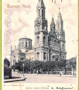 af0253 - ARGENTINA - VINTAGE POSTCARD-Buenos Aires-Inglesia Santa Felicitas-1902