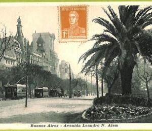af0254 - ARGENTINA - VINTAGE POSTCARD-Buenos Aires - Avenida Leandro N.Alem