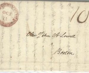 72312 -  UNITED STATES USA - PREPHILATELIC Cover:  NEWBERY PORT, MA 1821 Hand 10
