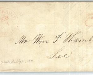72315 -  UNITED STATES USA - PREPHILATELIC Cover:  WEST STOCKBRIDGE, MA  1845