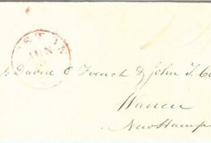 72317 -  UNITED STATES USA - PREPHILATELIC Cover:  BOSTON, MA  1838 - RED mark