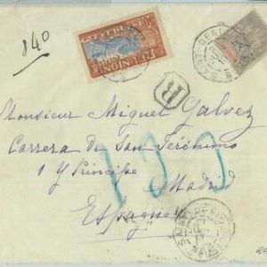 68797 - REUNION - Postal History -  REGISTERED COVER  to SPAIN   1915