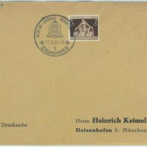 68151 - GERMANY - POSTAL HISTORY - COVER - 1936 Olympic postmark: BERLIN q