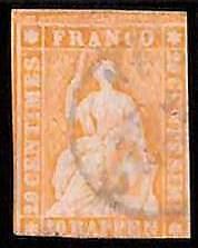 94984bC - SWITZERLAND  -  STAMP -  Zumstein # 25D Medium Paper USED - defective