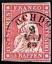 94986fA - SWITZERLAND - STAMP - ZM  # 24 not sure of Thread colour -  USED Lux