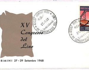 ai4101 - Italy - POSTAL HISTORY - EVENT Cover - Textile LINEN Rimini - 1968