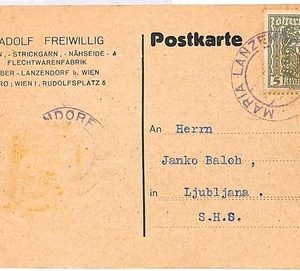 ai4102 - Austria - POSTAL HISTORY - PERFIN STAMP on Card - Textile - 1922