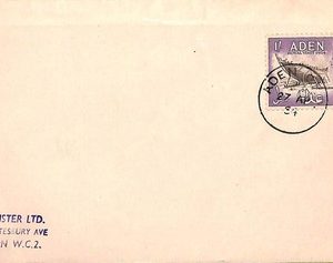 ac6648 - ADEN - POSTAL HISTORY -  COVER to GB  - 27.04.1954  FDC?