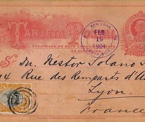 ad6222 - COSTA RICA - POSTAL HISTORY -   STATIONERY CARD to FRANCE  1904