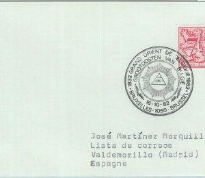 86697 - BELGIUM - Postal History -  Special Postmark 1982  Freemasonry MASONICA