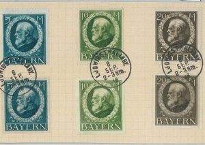 BK0018 - GERMANY Bayern -  STAMPS:  Michel  # 107 I/ 109 I + 107 II/ 109 II used