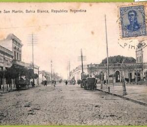 af0042 - ARGENTINA - VINTAGE POSTCARD - Bahia Blanca, Calle San Martin