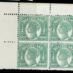 aa5622g - Australia QUEENSLAND - STAMP - SG # 208 Block 4 Ink Line - Mint MH