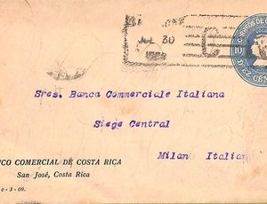 ad6223 - COSTA RICA - POSTAL HISTORY - Private STATIONERY COVER to ITALY 1909