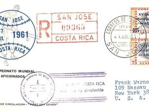 ad6218 - COSTA RICA - POSTAL HISTORY -  REGISTERED FDC COVER 1961 - Baseball