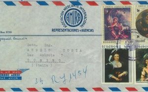 84278 - ECUADOR - POSTAL HISTORY -  AIRMAIL COVER to ITALY  1968 - ART Pictures