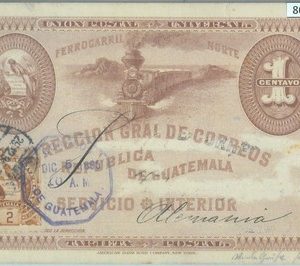 86022 - GUATEMALA - POSTAL HISTORY -  forwarded STATIONERY CARD  1895 - TRAINS