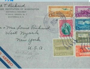 86049 - GUATEMALA - POSTAL HISTORY - Overprinted stamps on AIRMAIL COVER 1938