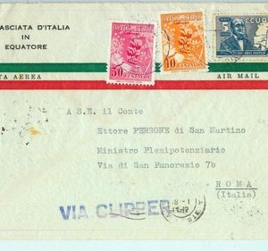 95538 - ECUADOR - POSTAL HISTORY - Airmail COVER to ITALY 1956 Consular Mail