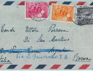 95533  -  ECUADOR - POSTAL HISTORY - Airmail COVER to ITALY 1955   Fruit