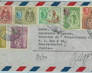 95551 - ECUADOR - POSTAL HISTORY -  Roosvelt  set on COVER to ITALY  1948