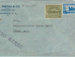 86048 - GUATEMALA - POSTAL HISTORY - Overprinted stamps INTERNAL AIRMAIL COVER