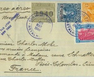 86056 - GUATEMALA - POSTAL HISTORY - Overprinted stamps on AIRMAIL COVER 1940