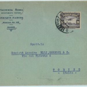 95518 -  ECUADOR - POSTAL HISTORY -   COVER to TORINO, Italy  1929