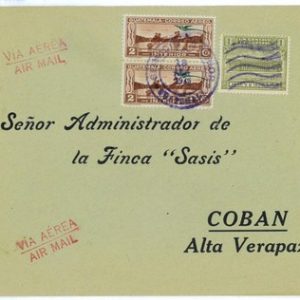 99866 - GUATEMALA - POSTAL HISTORY - Internal  AIRMAIL COVER  1936