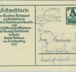 68204 - GERMANY Sarre - POSTAL  STATIONERY -  Winter Olympic postmark 1936