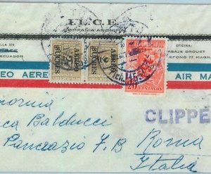 95531  -  ECUADOR - POSTAL HISTORY - Airmail COVER to ITALY 1955  - Clipper